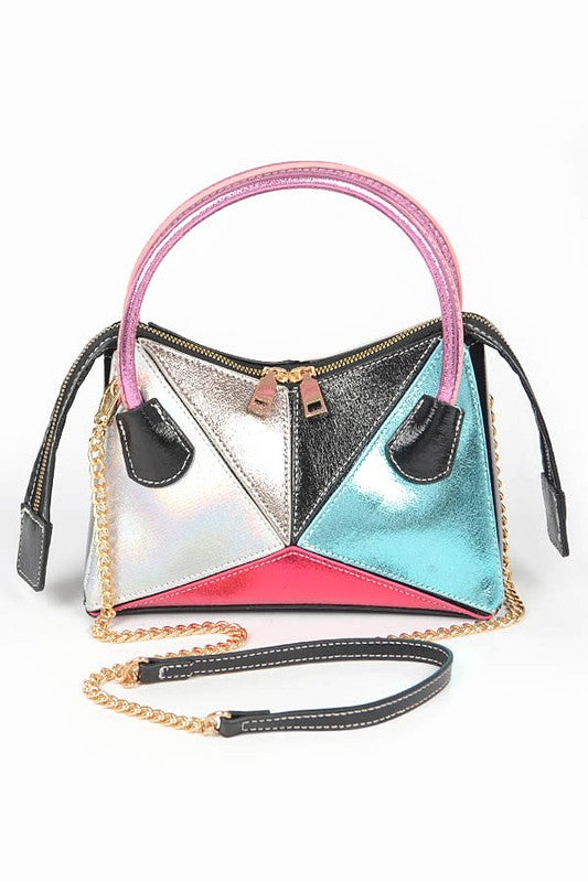 Metallic Piecing Vintage Inspired Swing Bag- 3 Colors