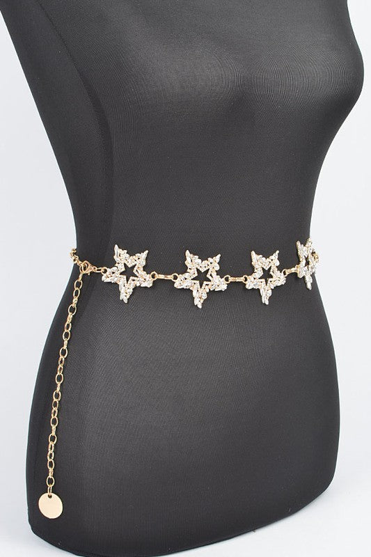 Rhinestone Star Iconic Chain Belt-2 Colors