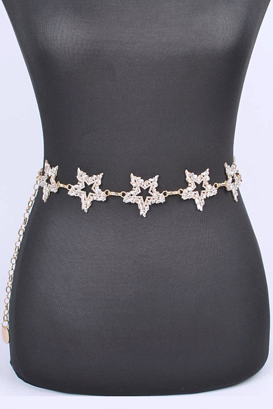 Rhinestone Star Iconic Chain Belt-2 Colors