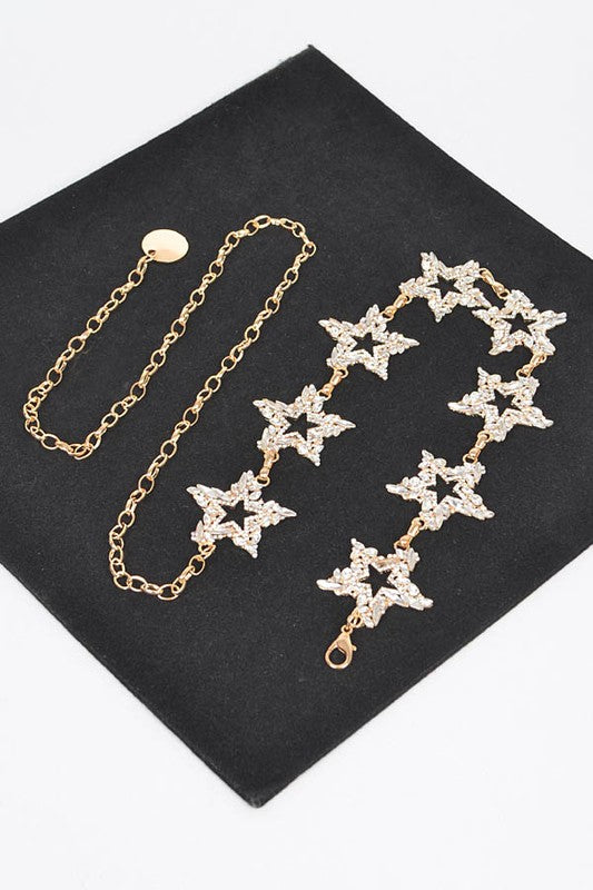 Rhinestone Star Iconic Chain Belt-2 Colors