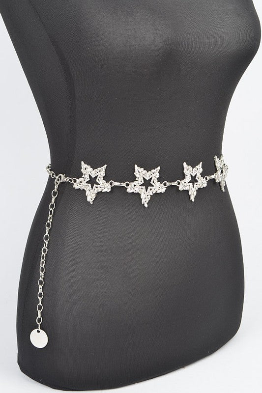 Rhinestone Star Iconic Chain Belt-2 Colors