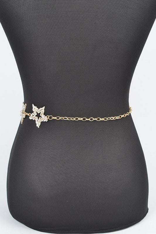 Rhinestone Star Iconic Chain Belt-2 Colors