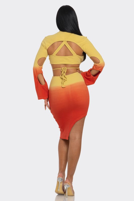 Sunset Aura 3 Piece Skirt Set
