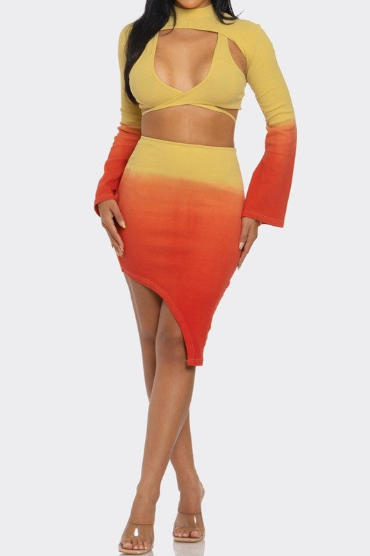 Sunset Aura 3 Piece Skirt Set