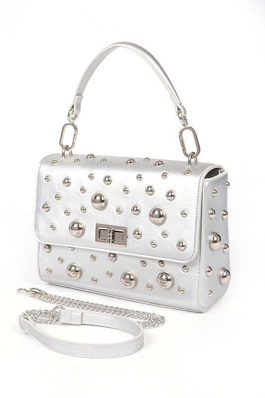 Mix Studs Convertible Top Handle Swing Bag-4 Colors
