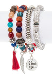 LOVE Mix Charm And Beads Layered Bracelet Set-4 Choices