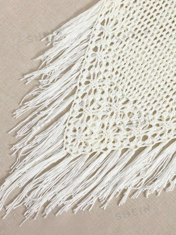 Swim Oasis Fringe Hem Crochet Cover Up-2 Colors