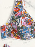 Printed Lace Two Piece Bikini Set-3 Colors