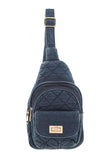 Cross Pattern Denim Sling Bag-3 Colors