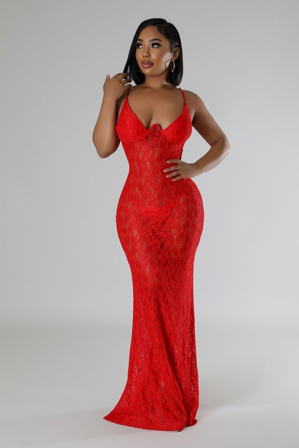 Sexy Lace Maxi Dress Lingerie