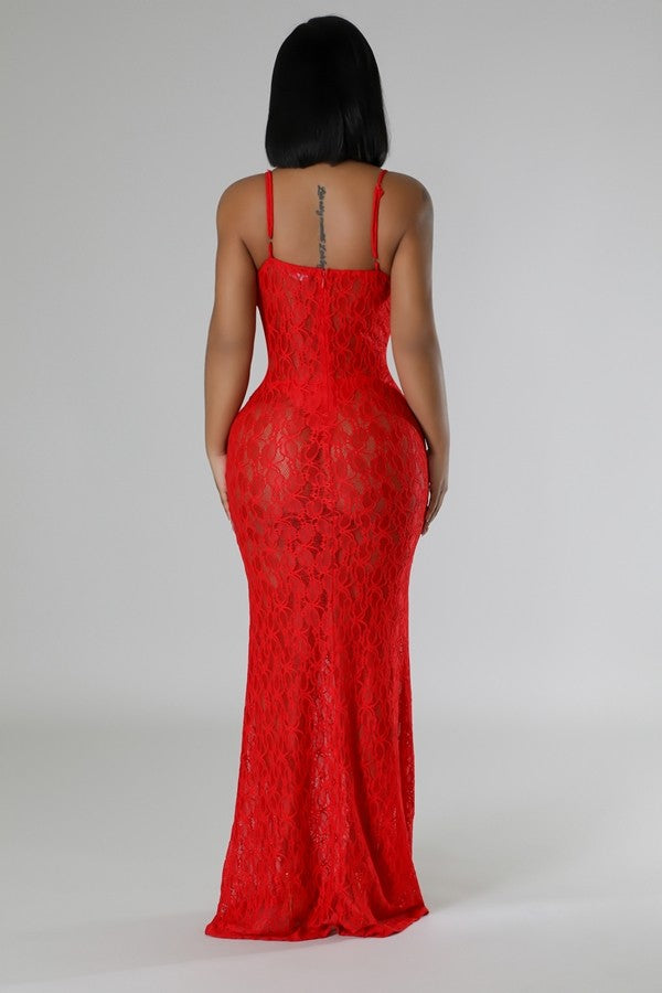 Sexy Lace Maxi Dress Lingerie