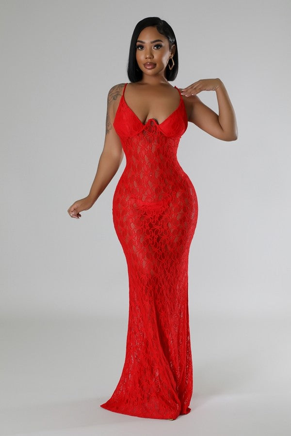 Sexy Lace Maxi Dress Lingerie