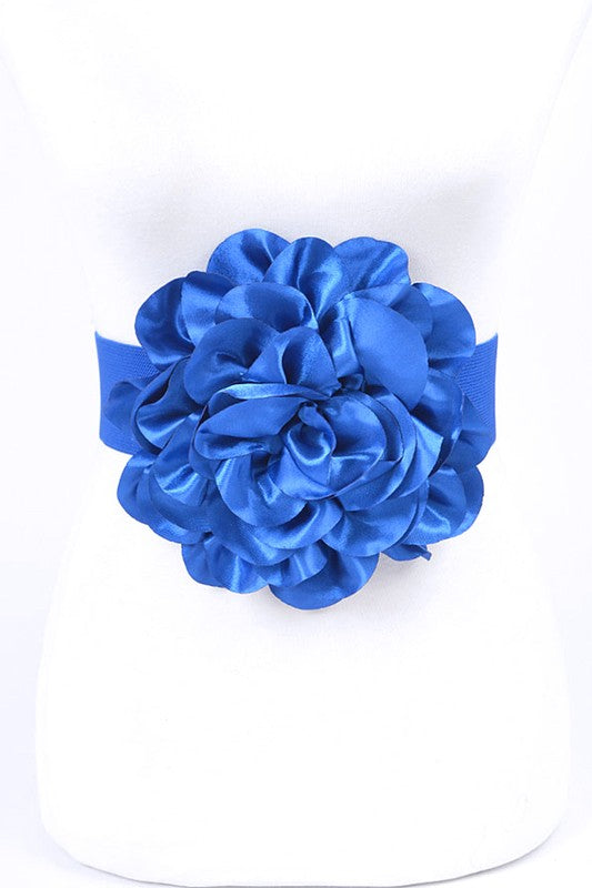 Oversize Satin Flower Elastic Belt-9 Colors