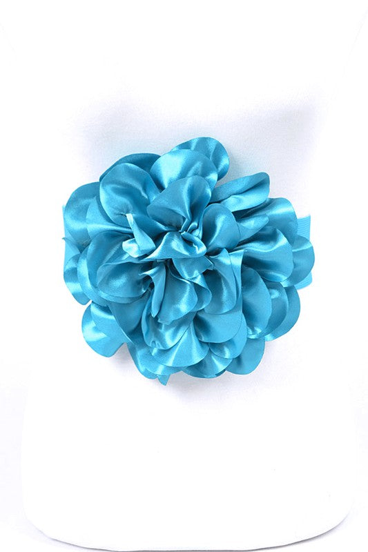 Oversize Satin Flower Elastic Belt-9 Colors