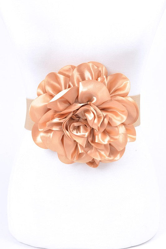 Oversize Satin Flower Elastic Belt-9 Colors