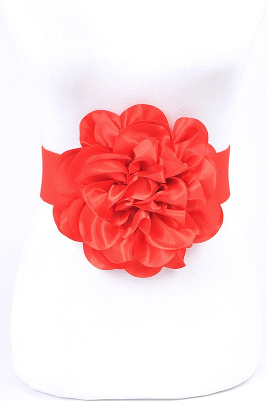 Oversize Satin Flower Elastic Belt-9 Colors