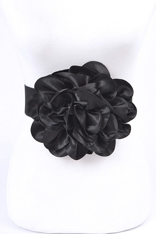 Oversize Satin Flower Elastic Belt-9 Colors