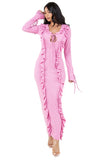 Pink Flutter Maxi Dress
