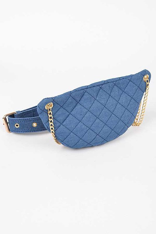 Mix Chain Layered Denim Crossbody Bag- 2 Colors