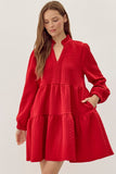 "Holiday Special" Jodifl Textured Frilled Split Tiered Dress