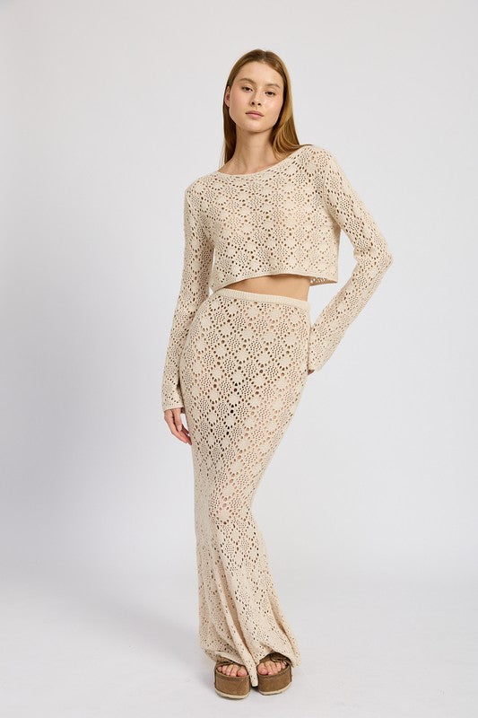 MERMAID MAXI CROCHET SKIRT-2 COLORS