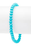 Initial I Turquoise Charm Stretch Bracelet