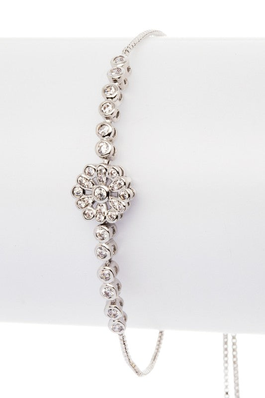 CZ Flower Dainty String Bracelet- 2 Colors