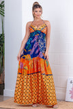 Mix Print Halter Maxi Dress (Pre-Order)