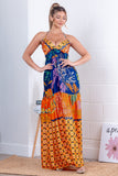 Mix Print Halter Maxi Dress (Pre-Order)