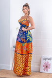 Mix Print Halter Maxi Dress (Pre-Order)