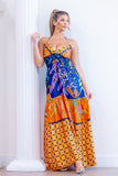 Mix Print Halter Maxi Dress (Pre-Order)