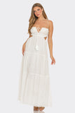 White Tiered Ruffled Maxi Dress