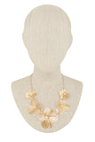 Metal Flower and Pearl Necklace Set-2 Colors