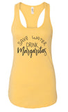 "Save Water Drink Margaritas" Summer Graphic Tank-7 Colors