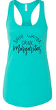 "Save Water Drink Margaritas" Summer Graphic Tank-7 Colors