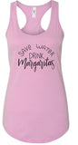 "Save Water Drink Margaritas" Summer Graphic Tank-7 Colors