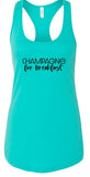 "Champagne for Breakfast" Summer Graphic Tank-7 Colors