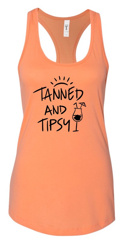 Tanned and Tipsy Summer Graphic Tank- 7 Colors