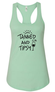 Tanned and Tipsy Summer Graphic Tank- 7 Colors