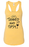 Tanned and Tipsy Summer Graphic Tank- 7 Colors