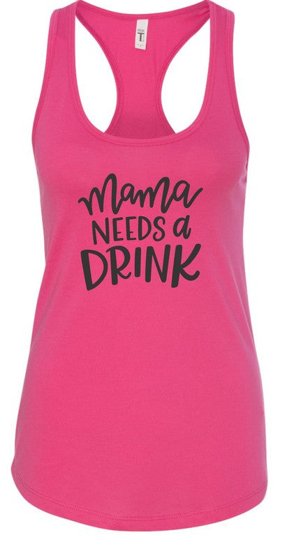 Mama Needs a Drink Summer Graphic Tank-7 Colors
