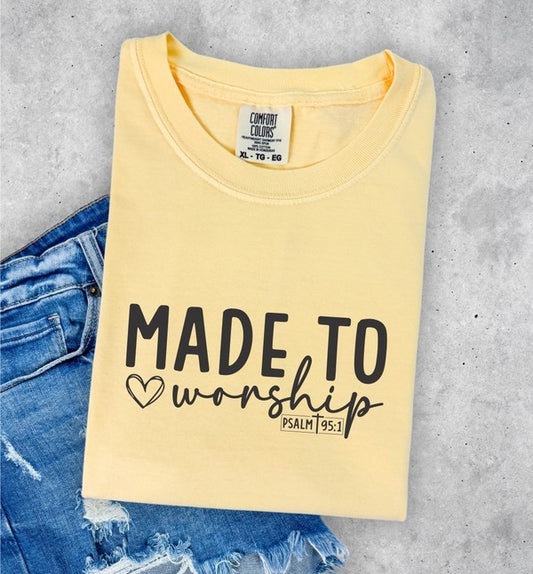 Plus Size "Made for More Psalm 95:1"  Comfort Color Tee- 6 Colors
