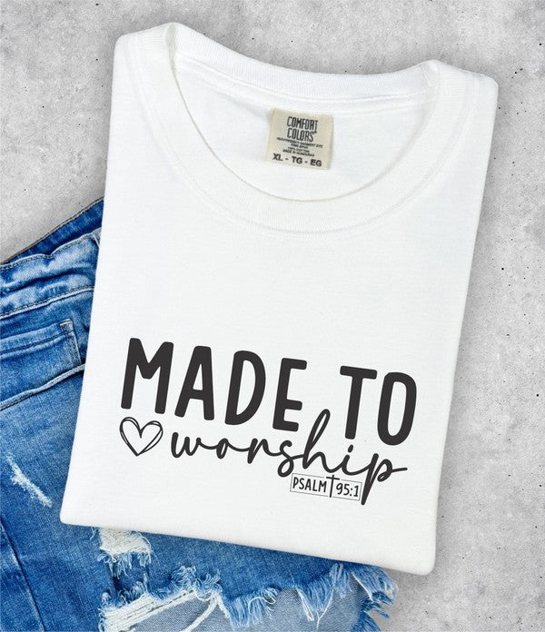 Plus Size "Made for More Psalm 95:1"  Comfort Color Tee- 6 Colors