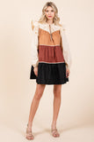 Tiered Color Block Mini Dress- 2 Colors