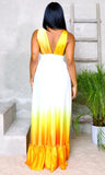 Sunset Radiance Asymmetrical Satin Dress