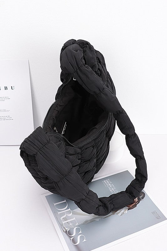 Quilted Puffer Oversize Hobo Bag-4 Colors