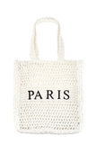 PARIS Embroidery Straw Tote Bag- 5 Colors