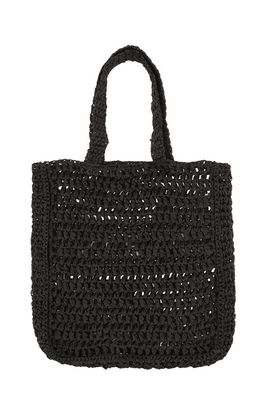 PARIS Embroidery Straw Tote Bag- 5 Colors