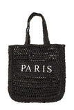 PARIS Embroidery Straw Tote Bag- 5 Colors