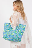 Fruit and Flower Print Tote Bag